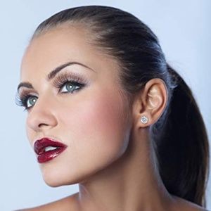 14k Gold Post & Sterling Silver 4 Prong Swarovski